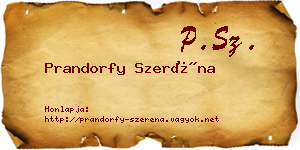 Prandorfy Szeréna névjegykártya